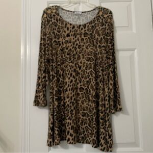 Knit cheetah print tunic